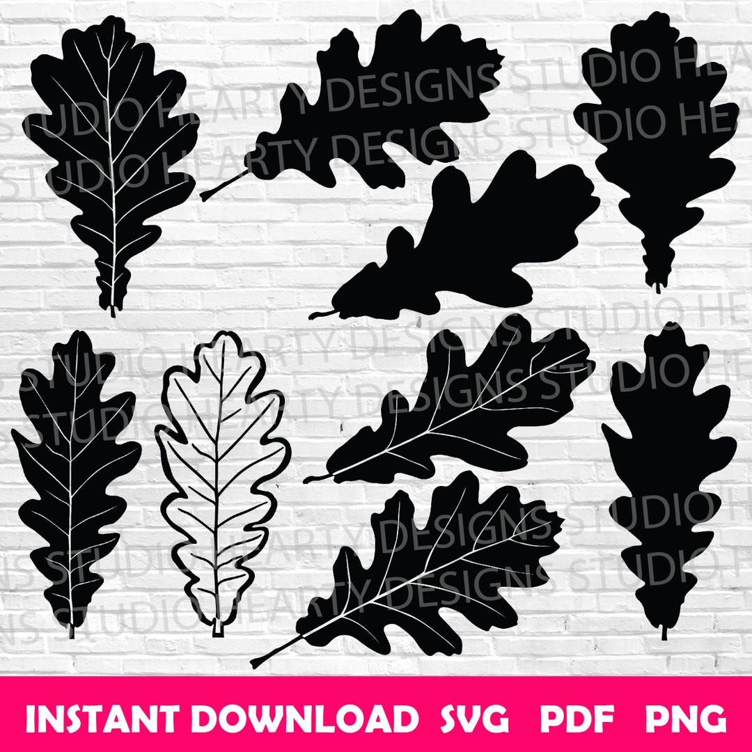 Oak Leaf SVG Bundle: Cut Files for Silhouette Cricut (digital Download ...