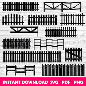 Valla de madera svg Valla de madera Cricut Valla de madera svg paquete Valla de madera vector Silueta de valla de madera Archivo de corte de valla de madera svg Valla svg