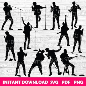 Cantante masculino svg Cantante masculino Cricut Cantante masculino svg paquete Cantante masculino svg corte Cantante masculino silueta Cantante de concierto svg Cantante de escenario svg