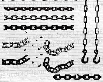 Metal Chain SVG Bundle: Iron & Steel Chain Cut Files (Digital Download)
