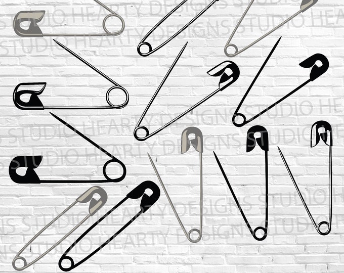 Vector Files Pin Safety Pin Saved in Svg and Png Files, Safety Pin Heart Clipart, Torn ...