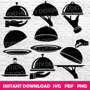 Restaurant Cloche SVG Restaurant Cloche Cricut Restaurant Cloche silhouet Restaurant Cloche SVG gesneden bestanden Restaurant Cloche SVG bundel