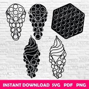 Bubble Waffle SVG: bestanden knippen voor de silhouet Cricut (digitale download)