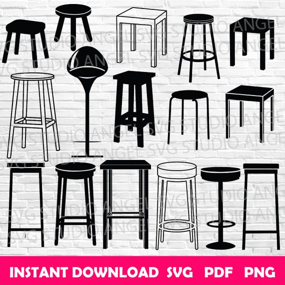 スツール SVG バンドル: Silhouette Cricut 用バースツールカット 