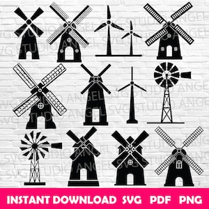 Molino de viento svg Molino de viento svg Diseño Molino de viento Cricut svg Molino de viento Clipart svg diseño Molino de viento Vector svg png Molino de viento silueta svg Granero svg