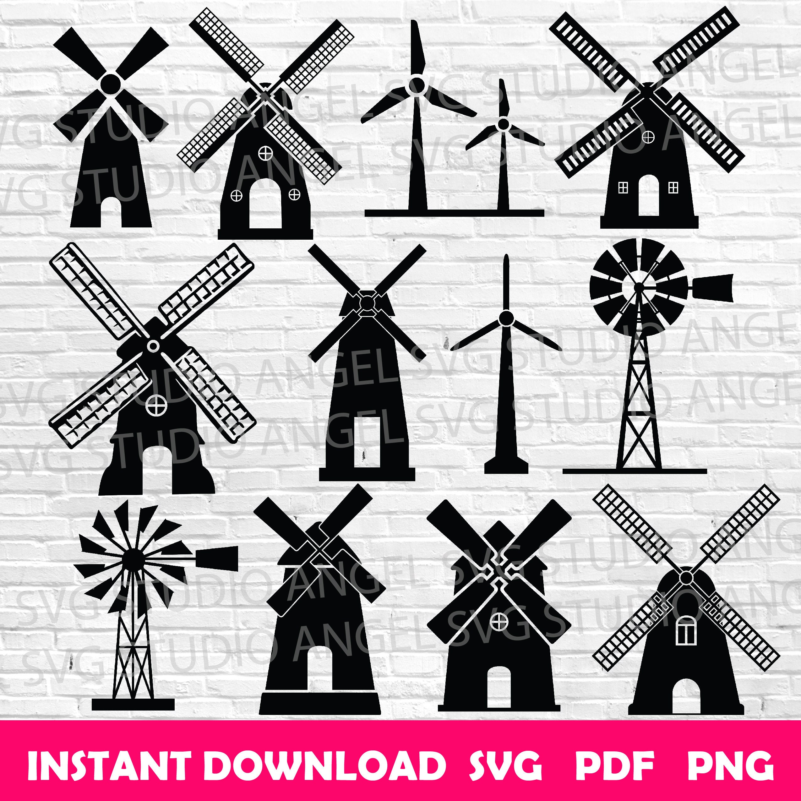 Windmill Svg Windmill Svg Design Windmill Cricut Svg Windmill Clipart