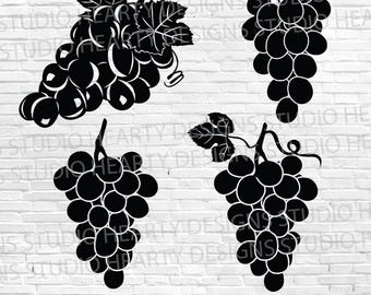 Grapes SVG: Cut Files For Silhouette Cricut (Digital Download)