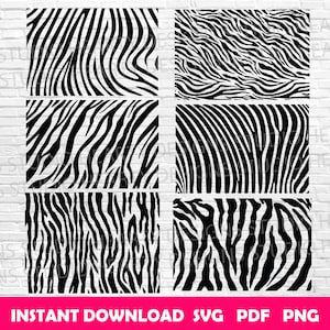 Motif zébré svg impression zèbre svg rayures zébrées svg rayures zébrées Cricut silhouette rayures zèbre svg coupe zèbre vecteur