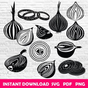Onion SVG Bundle: Cricut Cut Files, Vector Graphics (Digital Download)