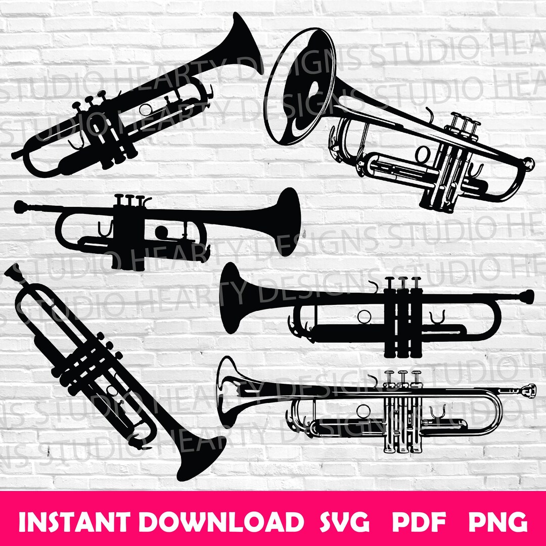 Trumpet SVG Bundle: Cut Files for Silhouette Cricut (digital Download ...