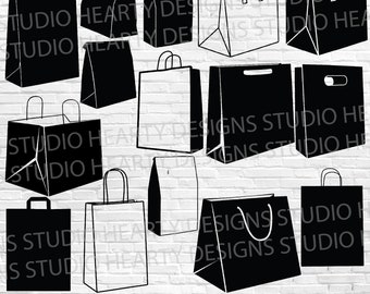 Paper Bag SVG Bundle: Shopping Bag Vector Cut Files (Digital Download)