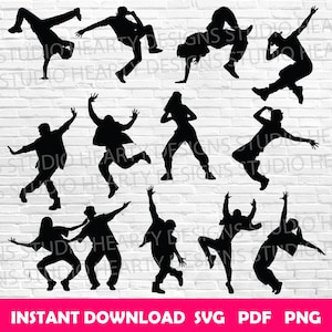 Hip Hop Dance SVG Bundle: Dancer Silhouette, Cricut Cut Files (Digital Download)