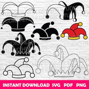 Chapéu de bobo da corte svg Chapéu de bobo da corte Cricut Chapéu de bobo da corte Vetor Chapéu de palhaço svg Silhueta de chapéu de bobo da corte svg Pacote de chapéus de bobo da corte Chapéus de bobo da corte