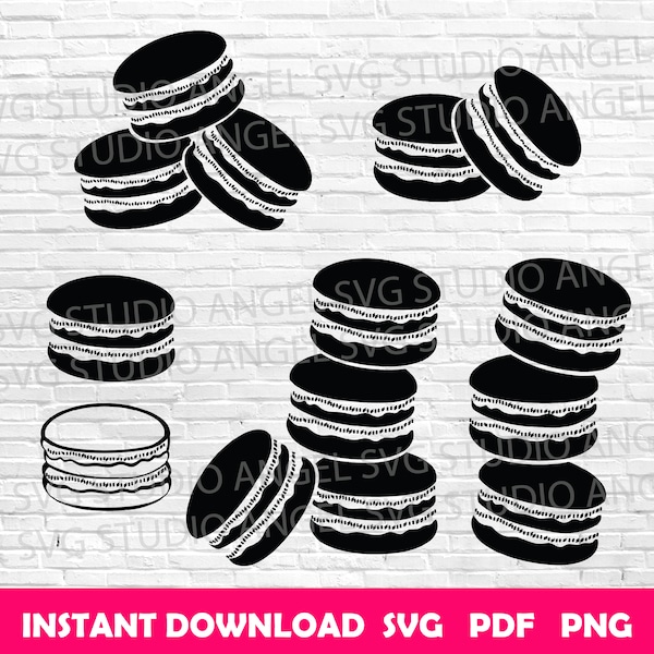 Macaron svg Macaron Cookies svg Macaron svg coupe fichiers Macaron Clipart Macaron Cricut Macaron Vector Macaron svg bundle Macaron silhouette