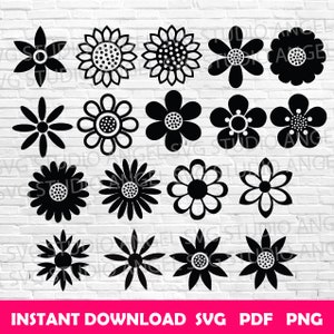 Flower svg Flower sign svg Flower Cricut svg Flower icons svg Flowers Vector svg Flowers svg cut files Flowers silhouette Flowers svg bundle