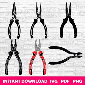 Tangen svg punttangen svg draadknipper svg vlakke tangen svg tangen Cricut tangen svg bundel tangen svg snijden bestanden tang silhouet