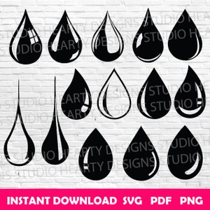 Goccia d'acqua svg Gocce d'acqua svg Goccia d'acqua Cricut Bundle di svg Goccia d'acqua Silhouette di goccia d'acqua File di taglio svg Gocce d'acqua svg
