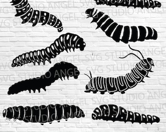 Caterpillar SVG-bundel: bestanden knippen voor Cricut Silhouette (digitale download)