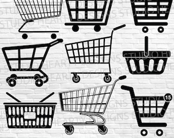 Pacchetto SVG del carrello della spesa: file di taglio Cricut (download digitale)