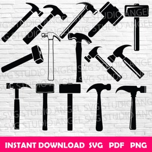 Hammer svg Hammer Cricut Hammer svg cut files Hammer svg bundle Hammer silhouette Carpenter Hammer Vector Hammer Carpentery tool Wood Hammer