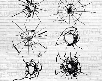 Cracked Glass SVG Bundle: Broken Glass Clipart (Digital Download)