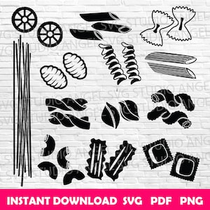 Pasta svg Pasta Cricut Pasta svg cut files Pasta Vector Pasta svg bundle Pasta silhouette Pasta Clipart Pasta set svg Macaroni svg Penne svg