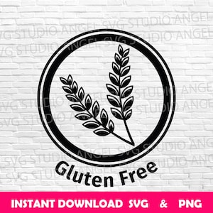Glutenvrij svg glutenvrij pictogram glutenvrij voedsel pictogram glutenvrij Cricut glutenvrij clipart glutenvrij vector glutenvrij svg gesneden bestand