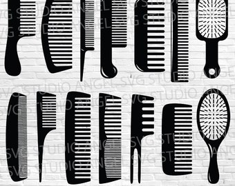 Comb & Hair Brush SVG Bundle: Vector Clipart (Digital Download)