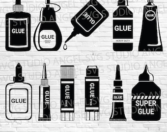 Pacote Glue SVG: Cola em bastão, arquivos de corte de garrafa (download digital)