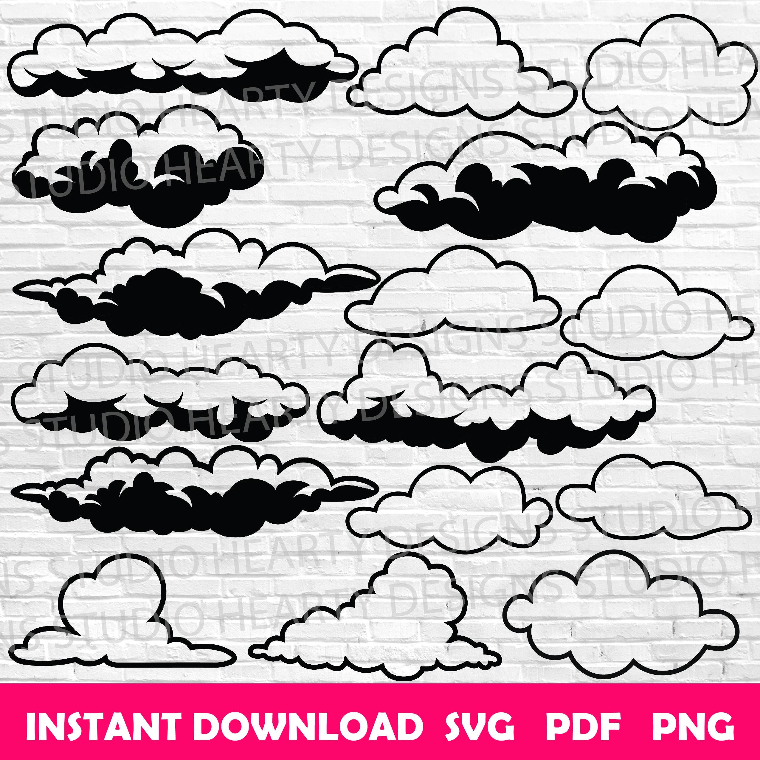 Clouds SVG Bundle: Sky Cloud Cut Files (digital Download) - Etsy