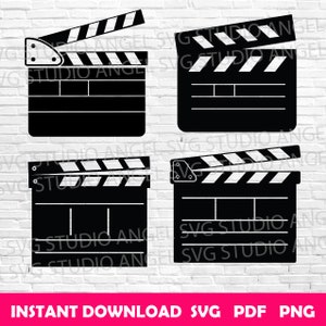 Pacote Clapperboard SVG: Arquivos de corte do Movie Slate (download digital)