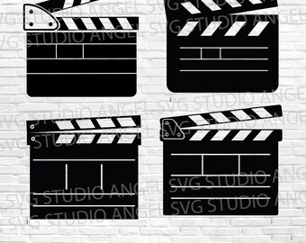 Filmklapper SVG-bundel: film slate cut-bestanden (digitale download)