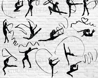 Rhythmic Gymnast SVG Bundle: Silhouette Cut Files (Digital Download)
