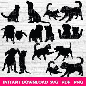 Cat and Dog svg Cat and Dog Cricut Cat and Dog silhouette Cat and Dog svg cut Cat and Dog playing svg bundle Cat and Dog fighting svg