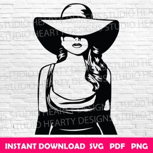 Woman in Hat SVG: Fashion Portrait Clipart (Digital Download)