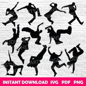 Break Dancer SVG Bundle: Silhouette, Cricut Cut Files (Digital Download)