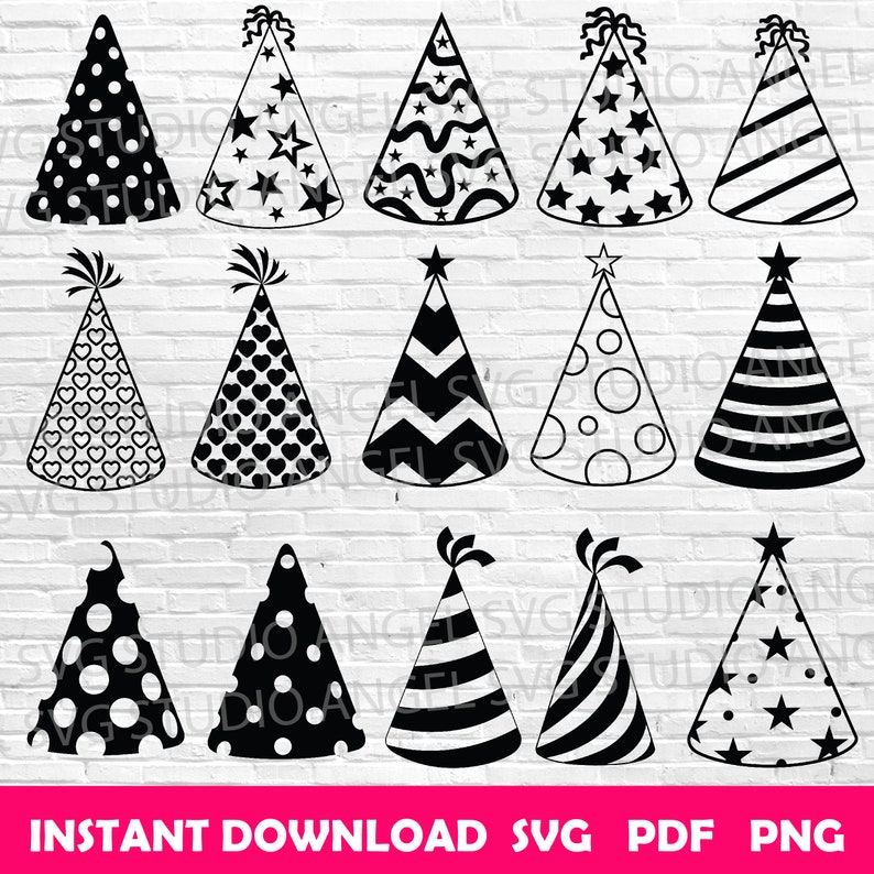 Party Hat Svg Party Hat Cricut Party Hat Clipart Party Hat Silhouette