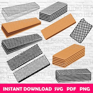 Wafer Biscuit SVG-paket: Chokladwafer Clipart (digital nedladdning)