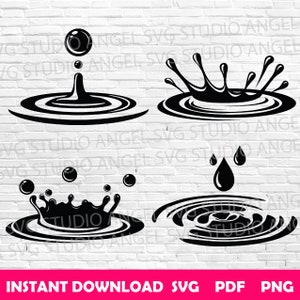 Water Splash svg Water Ripples svg Water Splash Cricut Water Drops Clipart Water Vector Water Splash svg cut files Water Splash silhouette