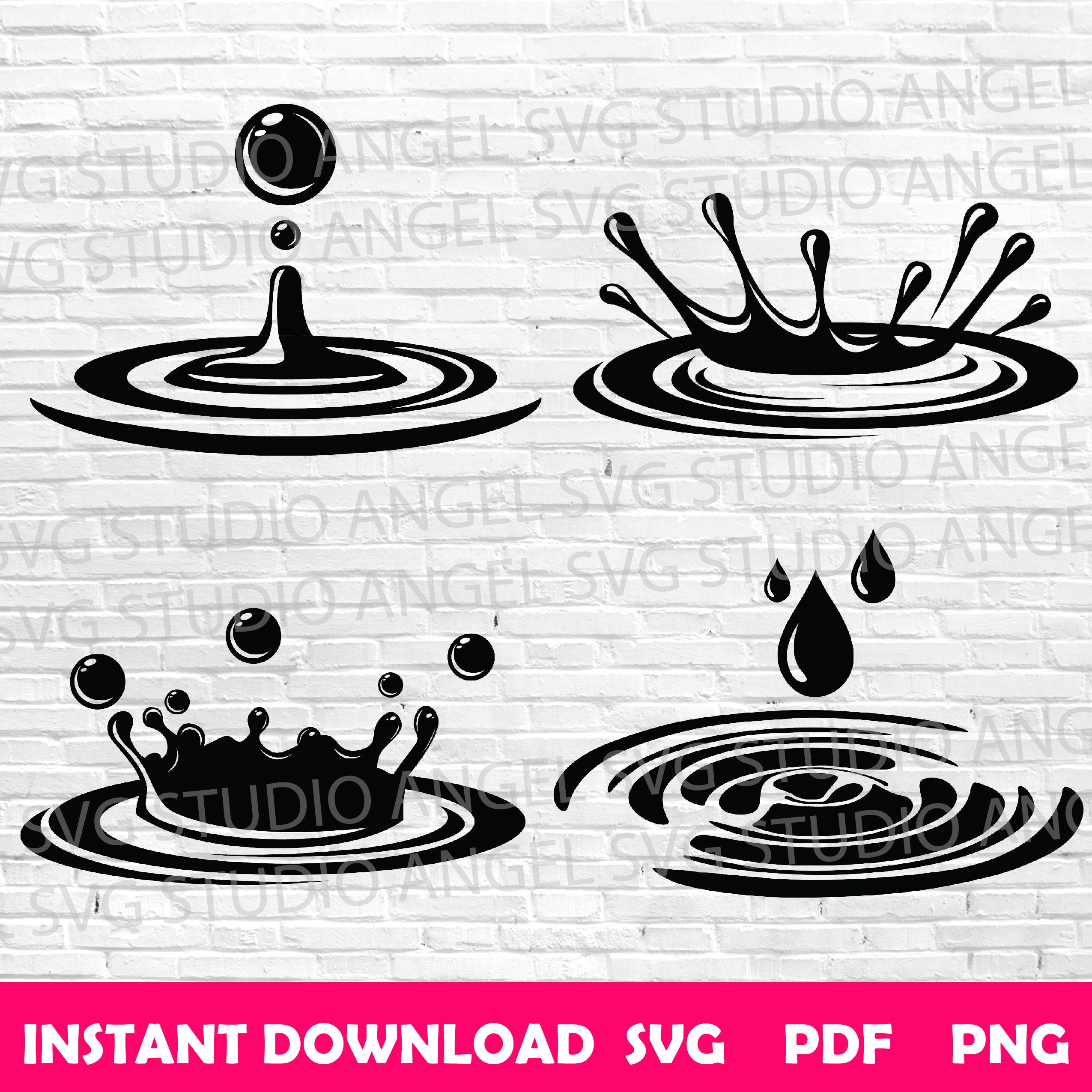 Water Splash Svg Water Ripples Svg Water Splash Cricut Water Drops