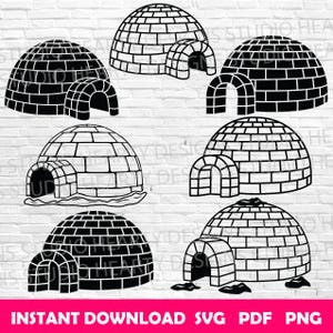 Igloo svg Igloo Cricut svg Igloo svg bundle Igloo Clipart Igloo Vector Igloo silhouette Igloo svg coupe fichiers Igloo avec glace Cricut Igloos svg