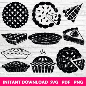 Torta svg Torta Cricut svg Torta svg arquivos de corte Torta Vector svg Torta de Maçã svg Torta de Abóbora svg Torta de Pecã svg Pacote de Torta svg Sobremesa svg corte Tortas svg
