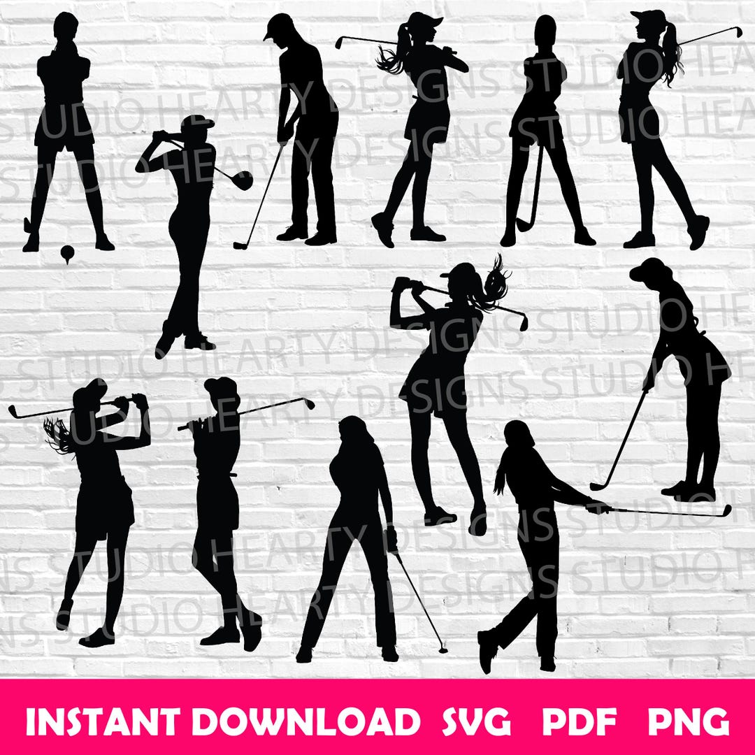 Woman Golfer Svg Female Golf Player Svg Golf Player Cricut Golf Player ...