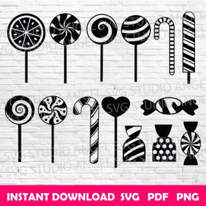 Candy SVG Bundle: Lollipop & Sweets Cut Files (Digital Download)