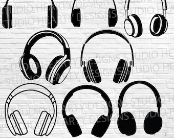 Headphones SVG Bundle: Wireless Headphone Cut Files (Digital Download)