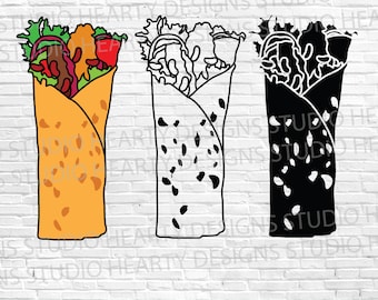Burrito SVG Bundle: Mexican Food Clipart (Digital Download)