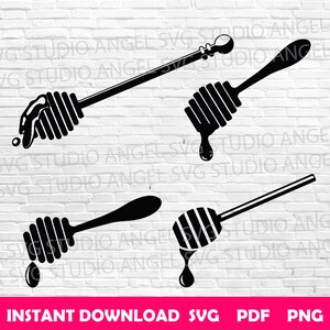 Pacchetto SVG Honey Dripper: Clipart di bastoncini di miele, PDF, PNG (download digitale)