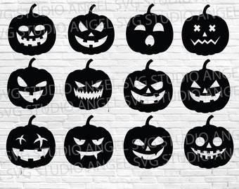 Jack-O-Lantern Kürbis SVG-Bundle: Halloween Cricut Cut Dateien (Digitaler Download)