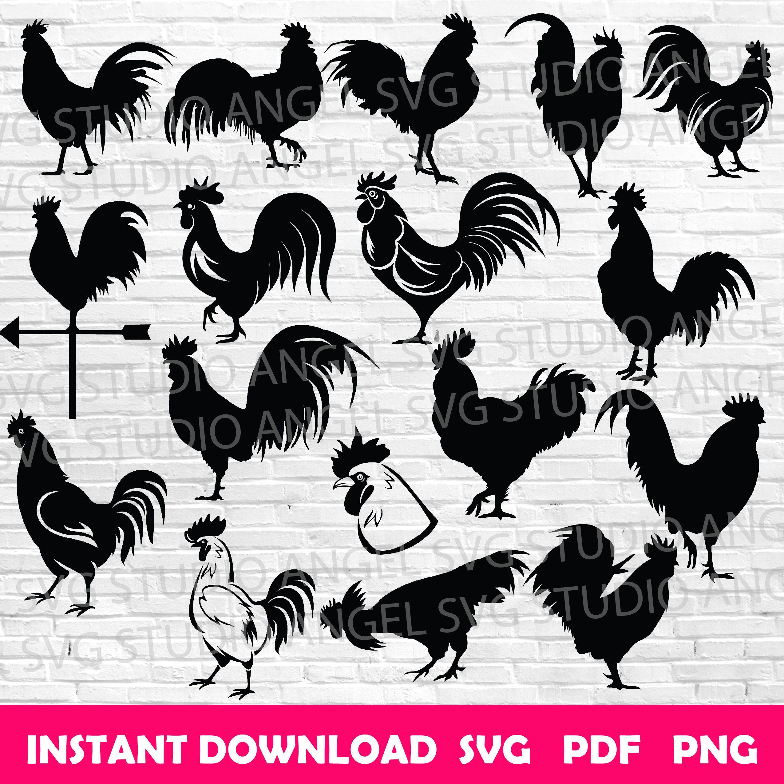 Rooster Svg Rooster Svg Cut Files Rooster Cricut Svg Rooster Clipart
