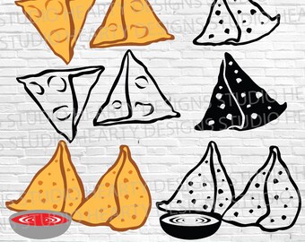 Samosa SVG Bundle: Food Clipart, Cut Files (Digital Download)